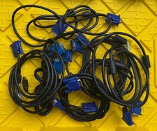 Lot of 7 VGA Monitor Cables Blue Black Mixed Length Video Cords