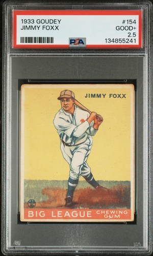 Jimmy Foxx #154 1933 Goudey card