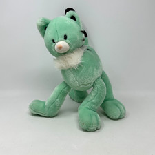 Toys R Us Animal Alley Green Cat Plush Stuffed Animal Long Legs 13" Vintage