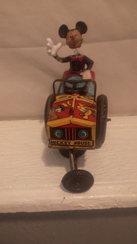 Walt Disney Mickey Mouse Tin Wind-Up Car Toy Vehicle, 1935