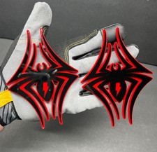2pcs Black Red Spider Emblem Badge 3d Sticker For Suv Truck Black Widow Edition