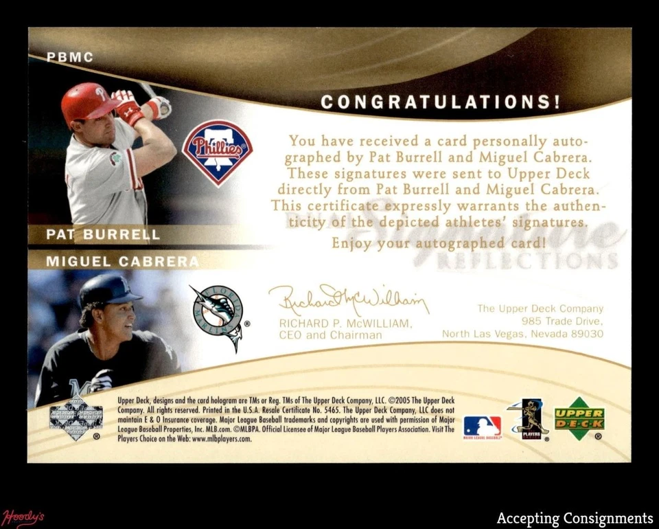 2005 Reflections Dual Signatures Pat Burrell / Miguel Cabrera AUTO - Image 2 of 2