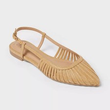 Women Marisol Flats with Memory Foam Insole - A New Day - Natural - Size 6.5