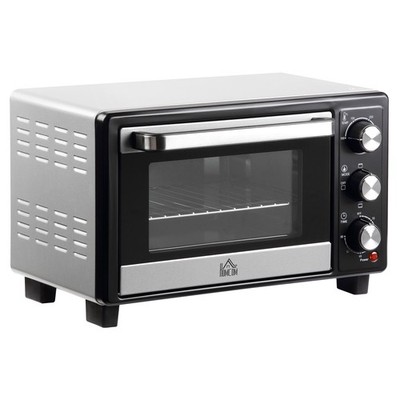 HOMCOM Mini Backofen 16L Arbeitsplatte einstellbare Temperatur Timer 1400W, generalüberholt