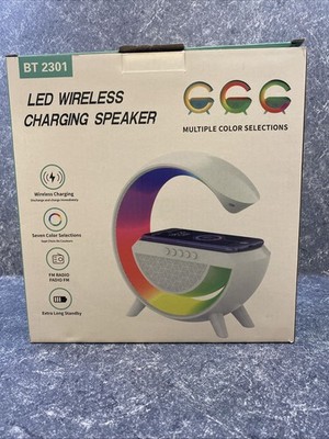 G Bedside Lamp with 15W Wireless Charger Alarm Clock, BT Hi-Fi Sound And Time