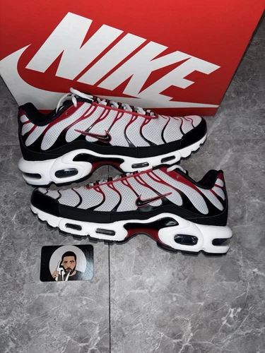 Nike Air Max Plus TN Platinum University Red UK9 NUOVISSIME FN6949 002✔️