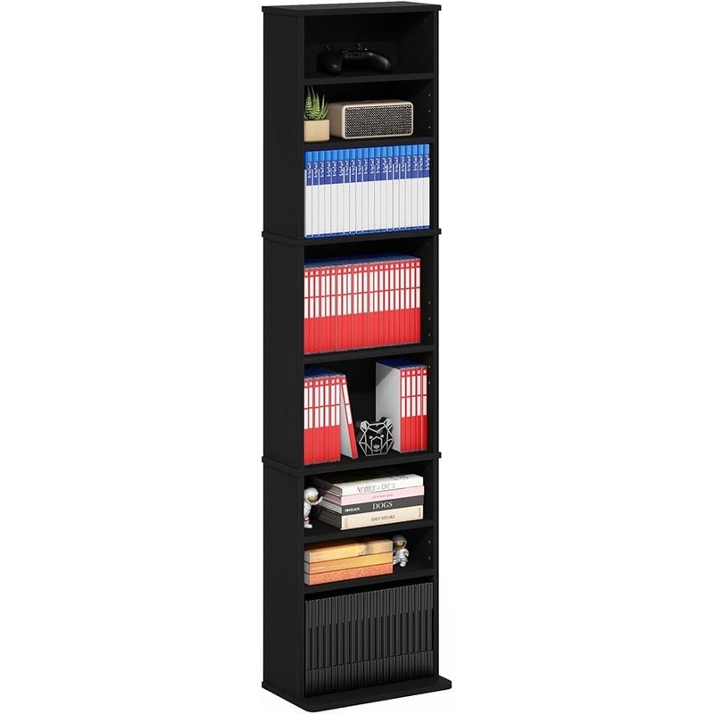Adjustable 9-Shelf Media Storage Rack DVD CD Blu-ray Game Or