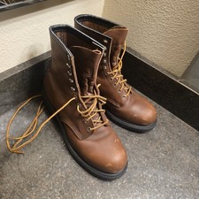 Red Wing SuperSole 8-inch Safety Toe Boots Men Size 8C Leather LaceUp 2233
