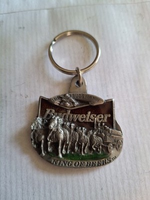 VTG. BUDWEISER KING OF BEERS CLYDESDALES  KEYCHAIN HORSES OFFICIAL PRODUCT 1996