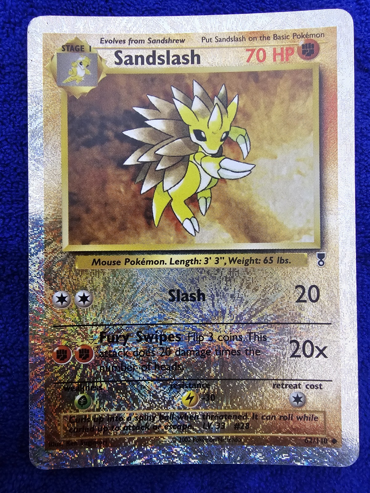 Pokemon LEGENDARY COLLECTION 62/110 Sandslash - Reverse Holo - ENG - EXC