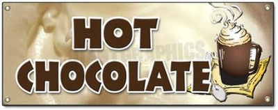 72'' HOT Chocolate Banner Sign Cocoa Flavor Maker Signs New