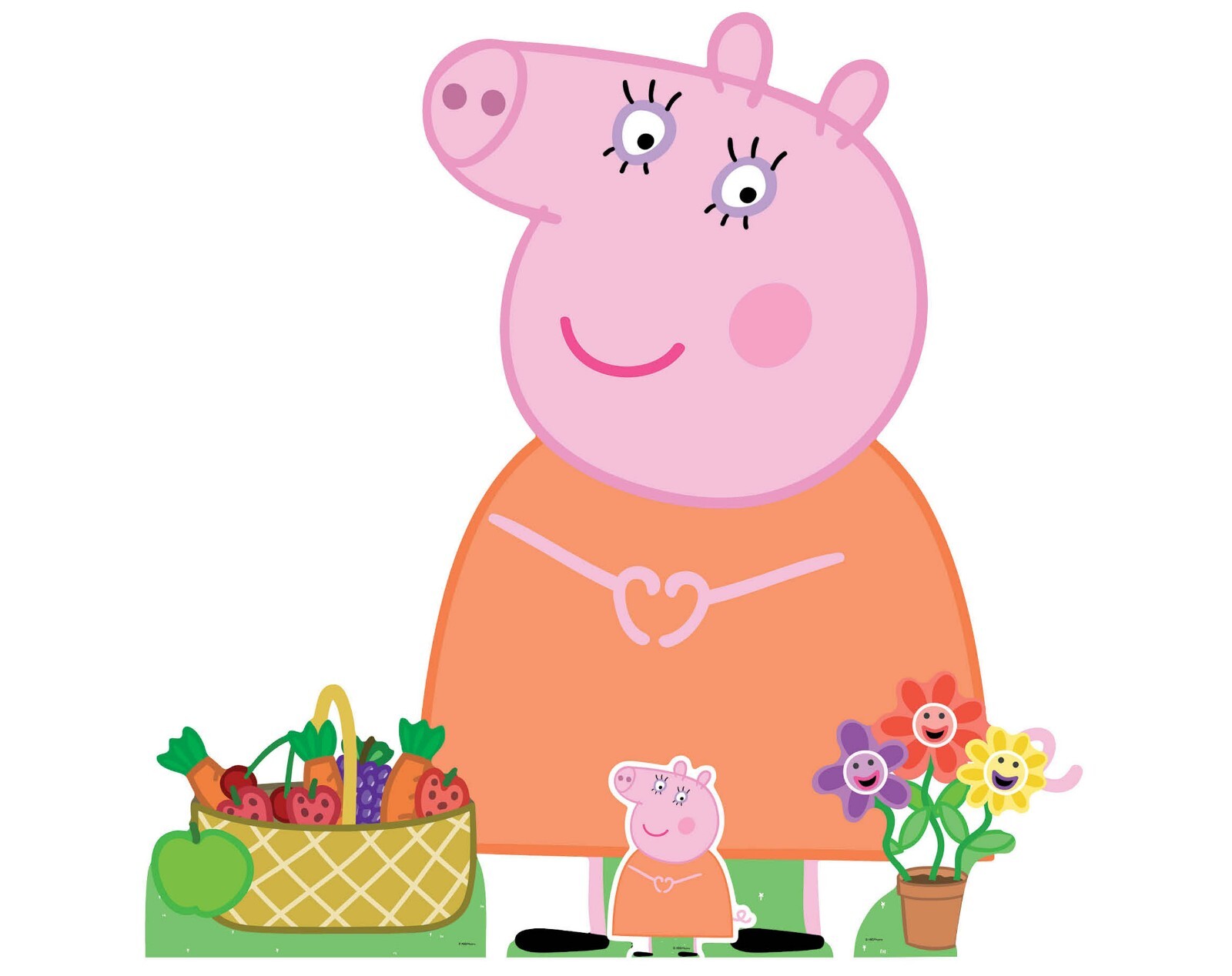 Mummy Pig Cardboard Cutout from Peppa Pig with 3 Free Mini Tabletop Standees