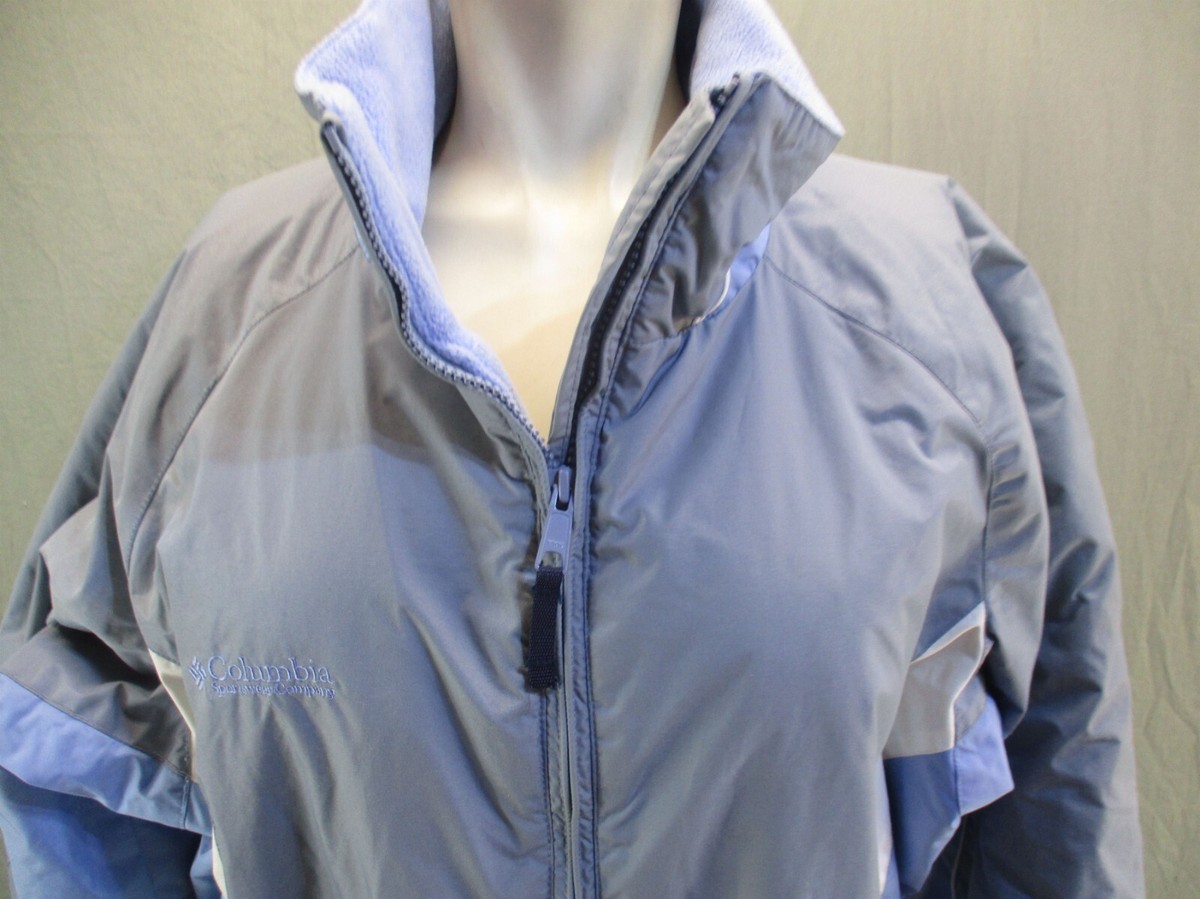 Columbia Size L Womens 100% Nylon Full Zip Stand Collar Pocket