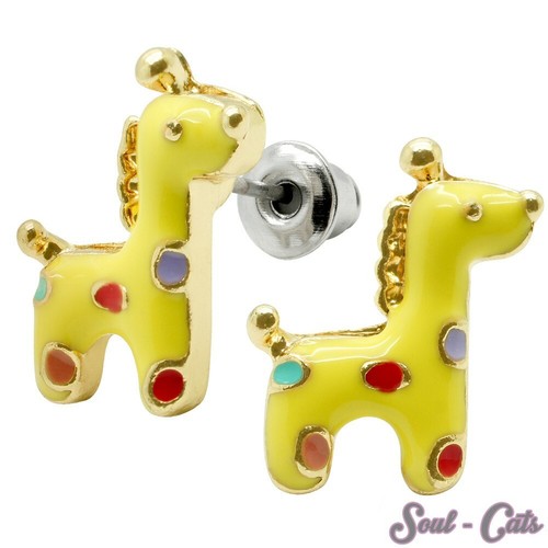 1 Paar Ohrstecker Giraffen Bunt Gelb Rosegold Kinder EBay