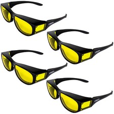 Four 4 Escort Safety Glasses Fits Over Most Eyewear Yellow Lenses