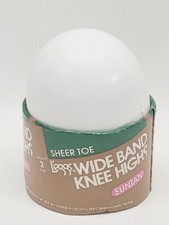 Vintage L'eggs Wide Band Knee Highs Sheer Toe Suntan 2 Pair New
