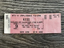 KISS FULL TICKET STUB MTV Unplugged Taping Concert NY 1995 Reunion Vintage Kiss