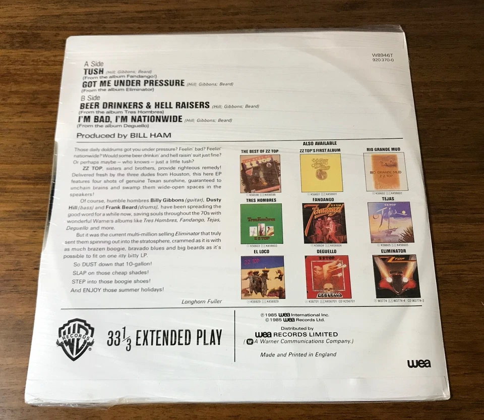 ZZ TOP ~ THE ZZ TOP SUMMER HOLIDAY EP ~ STILL FACTORY SEALED ~ IMPORT - ENGLAND Foto 4 de 4