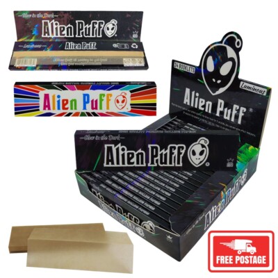 Alien Puff Kingsize Glow-in-the-Dark Packung ungebleichte braune Papiere (KOSTENLOSE P&P)