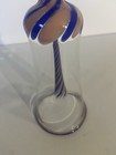 Vintage Hand Blown Swirl Bell Blue and Pink 7.5" Tall Decorative  — photo 4