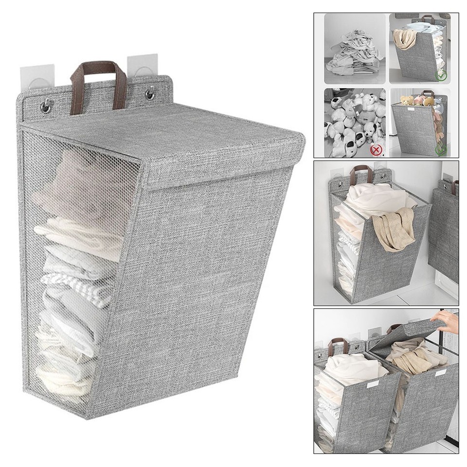 Foldable Clothes Linen Laundry Basket with Sturdy Structure and Carry