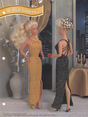 Crochet Pattern ALL THAT GLITTERS Fashion Doll Evening Gowns