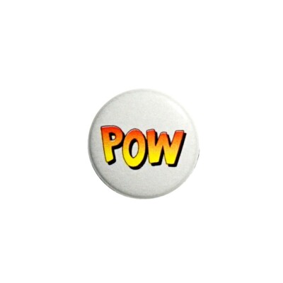 Vintage 80s 90s Style Comic Pow Pin Super Hero Style Cool Pin Button 1  M54-19