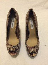 Steve Madden P Pammi Snake Skin Print High Heel Platform Pumps US Sz 9 EUC