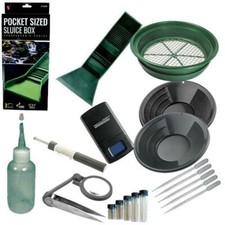 Black 1/4" Large Gold Classifier Screen Mini Sluice Gold Pan Panning Kit