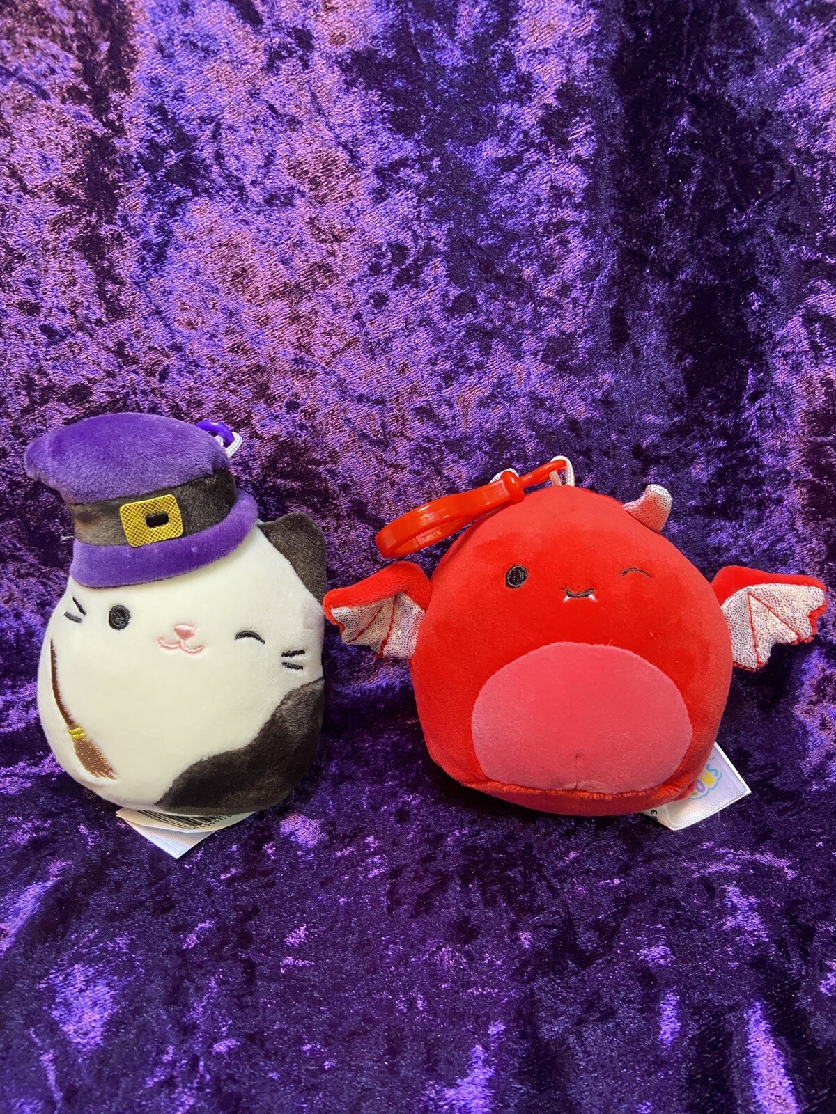 Squishmallows LOT! Halloween Cam Cat Karlie Demon Devil Keychains Clip ...