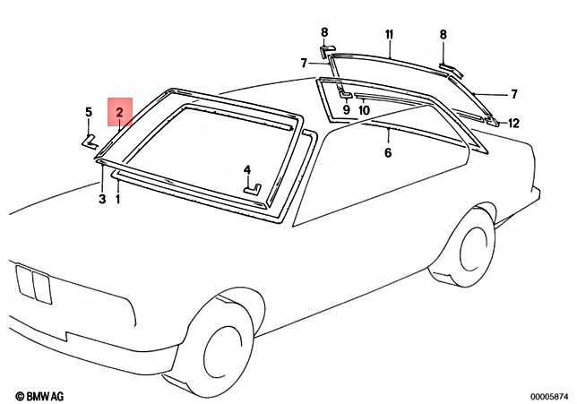 Genuine BMW E12 E28 Sedan Windshield Moulding Chrome OEM  