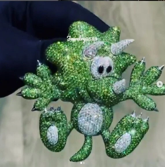 Colgante de plata 925 con personaje personalizado de circonita cúbica multicolor de 3,99 quilates para hombre REGALO Foto 4 de 4