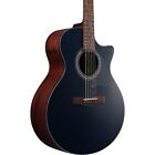 Ibanez Ae275 Sitka Spruce-Okoume Acoustic-Electric Guitar Dark Tide Blue Flat