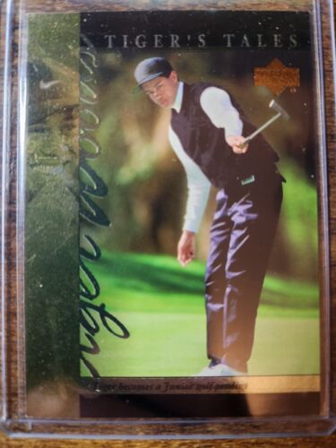 2001 Oberdeck Golf Tiger Woods Tiger's Tales Rookie Einsatz #TT1 Golf HOF - Bild 1 von 2