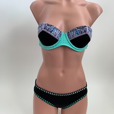 Victoria's Secret Strapless Padded Bikini Top  Bottom Set 32C/XS NWT