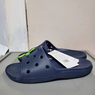 Classic Crocs Unisex Slides Navy Waterproof Men 5 /Womens 7 206121-410 New 