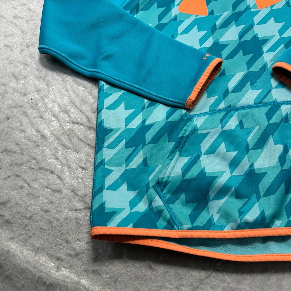 Under Armour UA Storm ColdGear 连帽衫蓝色橙色女孩 L 码 — 第 2/4 张图片