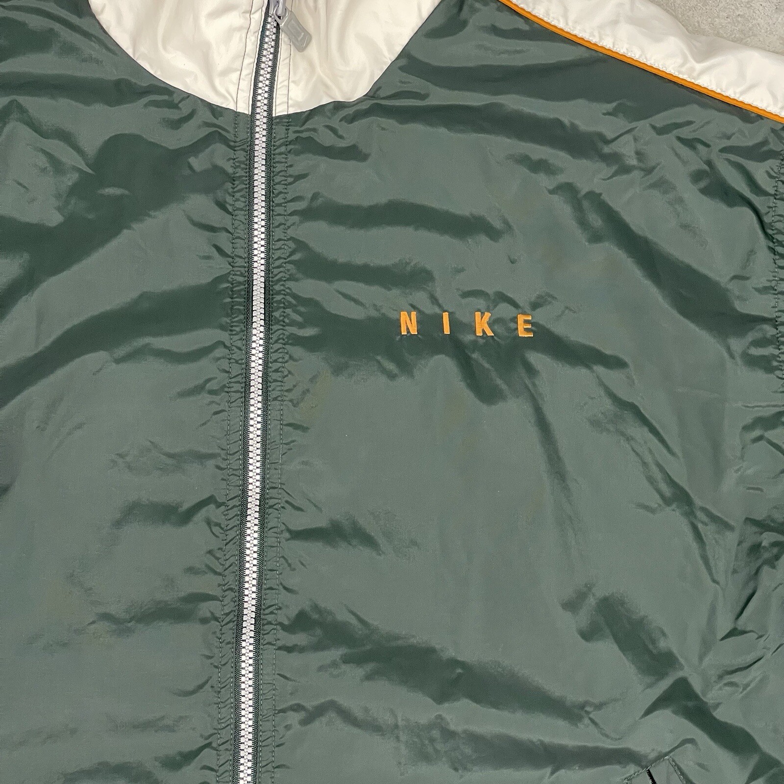 SACAI X NIKE Giacca a vento Nike vintage anni 90 manica lunga foderata full zip verde nero arancione XL