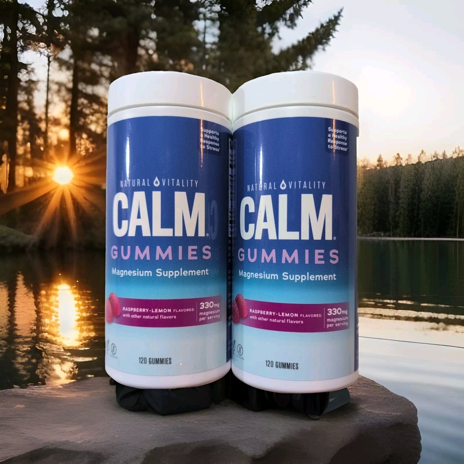 Natural Vitality Relaxing Magnesium Supplement 240 Gummies Raspberry Lemon 6/26