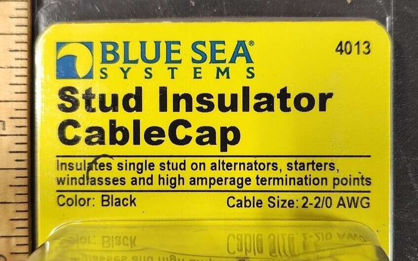 New In Package BLUE SEA 4013 BLACK Stud Insulator CABLE CAP 1