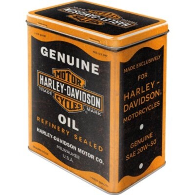 Harley Davidson Vorratsdose Gr. L Metall Hoard Box Metal Genuine Oil Werkstatt