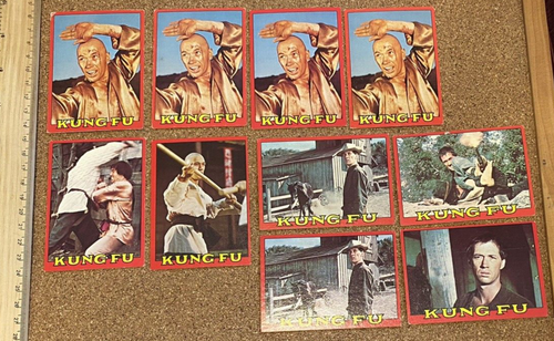 VINTAGE 1974 KUNG FU TV SERIES TRADING CARDS SCANLENS BUBBLE GUM LOT OF 10 VGC! - Picture 1 of 4