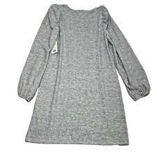  Nine West Puff Long Sleeve Dress Grey Medium Stretchy Comfy Versatile A line