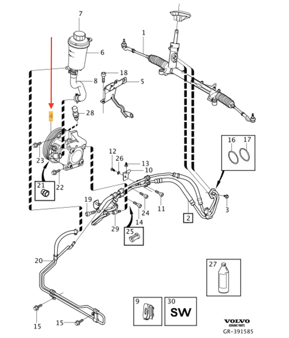 VOLVO C30 Power Steering Pump RHD 36000759 NEW GENUINE eBay