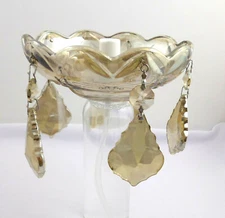 Maria Theresa Chandelier Part 1 Amber Gold Glass 4-1/2” Bobeche & 5 Prisms 3" L