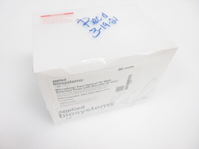 APPLIED BIOSYSTEMS 4346906 MICROAMP 96-WELL REACTION PLATE & BARCODE 0.1 ML NEW