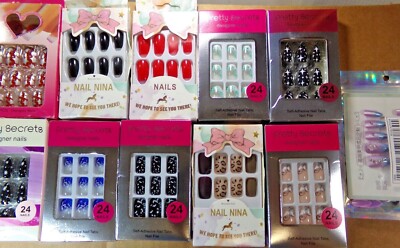 MULTI BRANDS & COLORS Nails Medium GLUE ON - Choose Color
