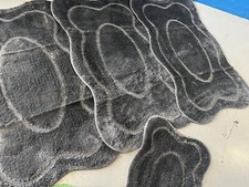 X ROMANY GYPSY WASHABLE MATS FULL SET OF 4 MATS/RUGS X LARGE 100X140CM GREY X