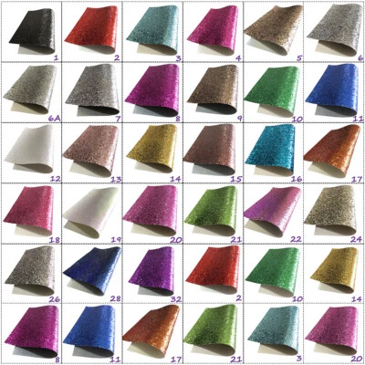 Chunky Sparkling Glitter Fabric A4 Sheets Hair Bows Craft LOWER PRICE Code #021