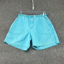 VINTAAGE Ocean Pacific Shorts Mens L Blue Elastic Waist Canvas Surfer Skater 80s